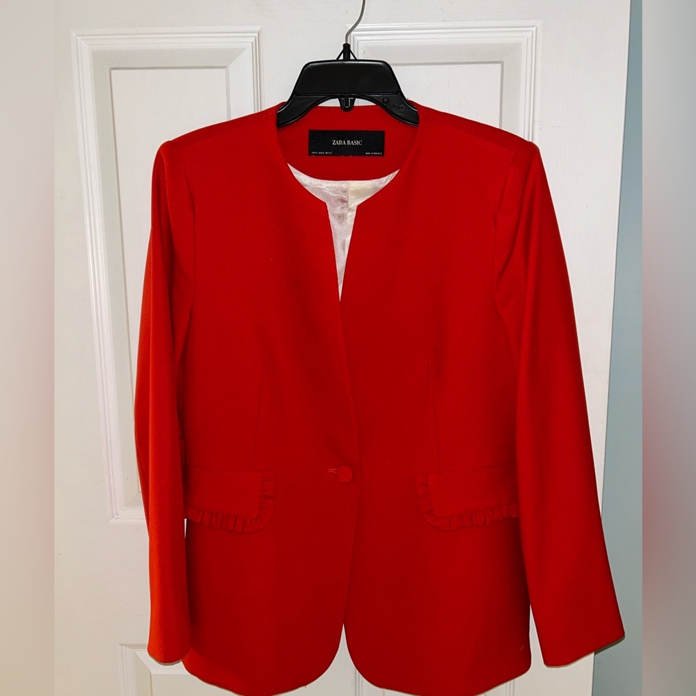 Zara Bold Red Women's Blazer